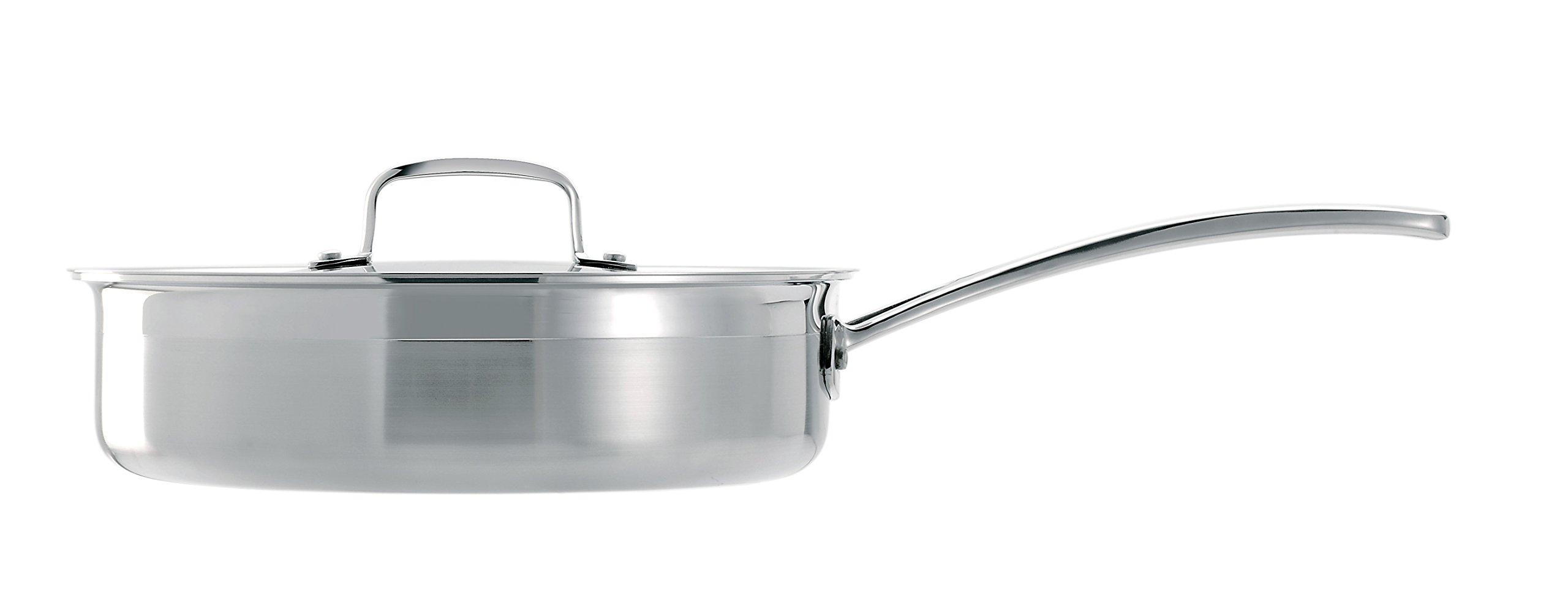 le-creuset-sauteuse-3-ply-inox-24-cm-avec-couvercle-argent image 1